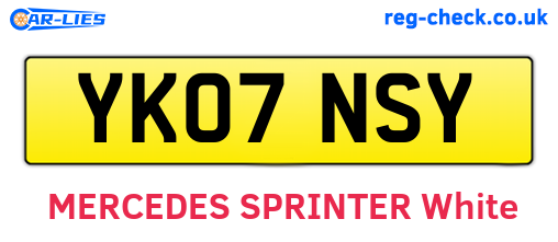 YK07NSY are the vehicle registration plates.