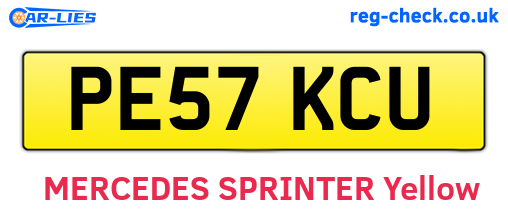 PE57KCU are the vehicle registration plates.
