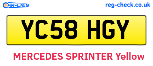 YC58HGY are the vehicle registration plates.