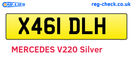 X461DLH are the vehicle registration plates.