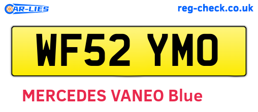 WF52YMO are the vehicle registration plates.