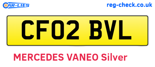 CF02BVL are the vehicle registration plates.