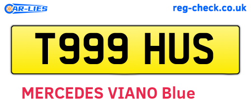 T999HUS are the vehicle registration plates.