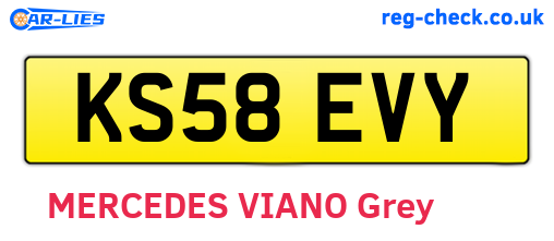 KS58EVY are the vehicle registration plates.
