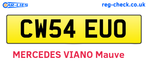 CW54EUO are the vehicle registration plates.