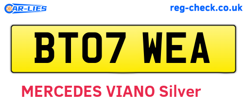 BT07WEA are the vehicle registration plates.