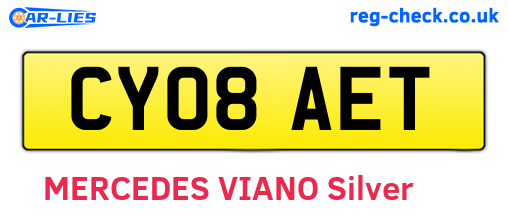 CY08AET are the vehicle registration plates.