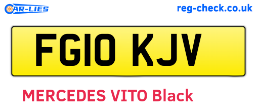 FG10KJV are the vehicle registration plates.