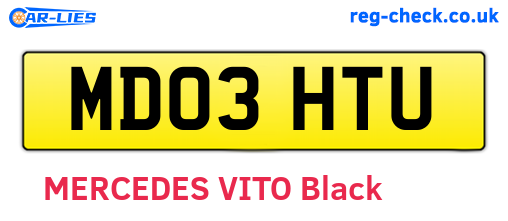 MD03HTU are the vehicle registration plates.