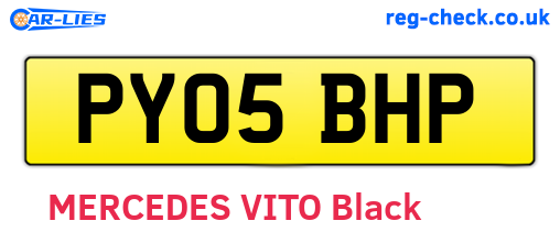 PY05BHP are the vehicle registration plates.
