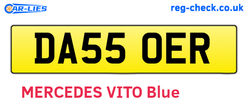 DA55OER are the vehicle registration plates.