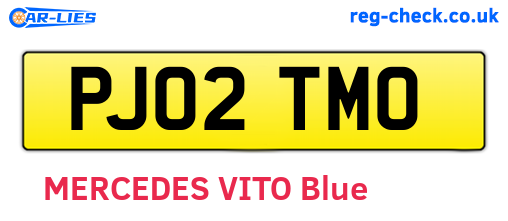 PJ02TMO are the vehicle registration plates.