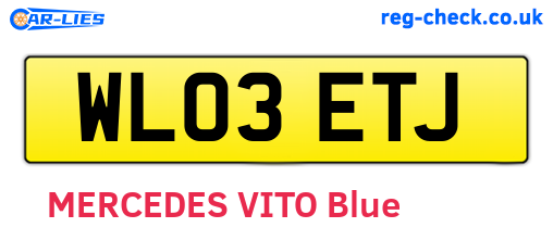 WL03ETJ are the vehicle registration plates.
