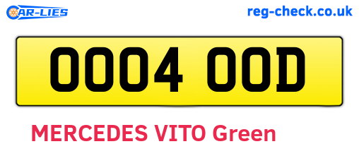 OO04OOD are the vehicle registration plates.