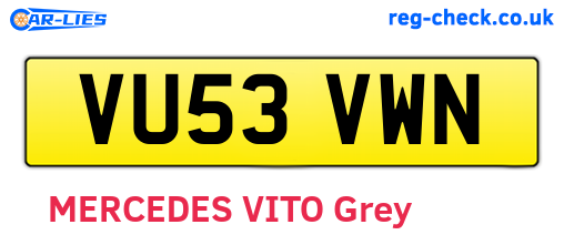 VU53VWN are the vehicle registration plates.