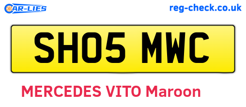 SH05MWC are the vehicle registration plates.