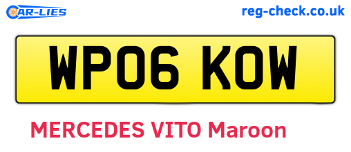 WP06KOW are the vehicle registration plates.