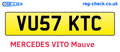 VU57KTC are the vehicle registration plates.