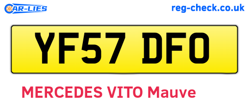YF57DFO are the vehicle registration plates.