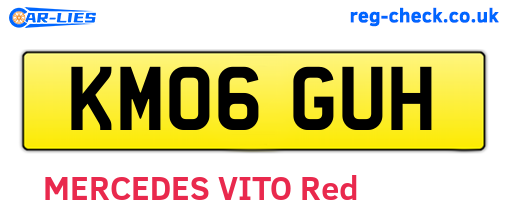 KM06GUH are the vehicle registration plates.