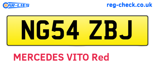 NG54ZBJ are the vehicle registration plates.