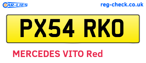 PX54RKO are the vehicle registration plates.
