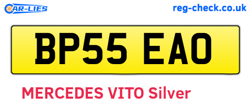 BP55EAO are the vehicle registration plates.