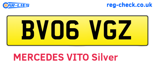 BV06VGZ are the vehicle registration plates.