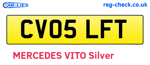 CV05LFT are the vehicle registration plates.