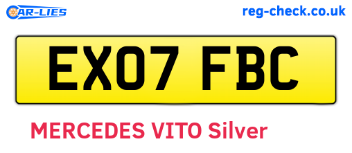 EX07FBC are the vehicle registration plates.