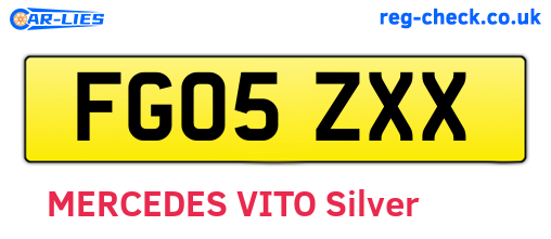 FG05ZXX are the vehicle registration plates.