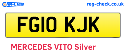FG10KJK are the vehicle registration plates.