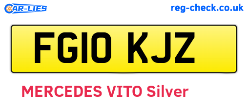 FG10KJZ are the vehicle registration plates.