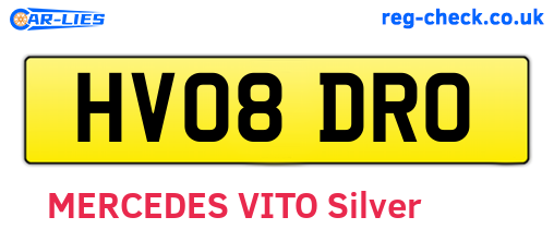 HV08DRO are the vehicle registration plates.