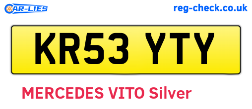 KR53YTY are the vehicle registration plates.