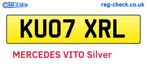 KU07XRL are the vehicle registration plates.