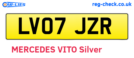 LV07JZR are the vehicle registration plates.