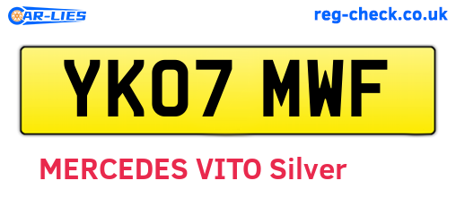 YK07MWF are the vehicle registration plates.