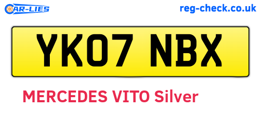 YK07NBX are the vehicle registration plates.