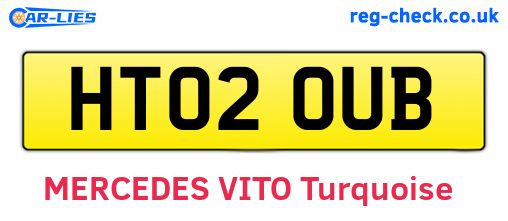 HT02OUB are the vehicle registration plates.