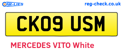 CK09USM are the vehicle registration plates.