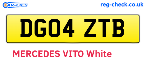 DG04ZTB are the vehicle registration plates.