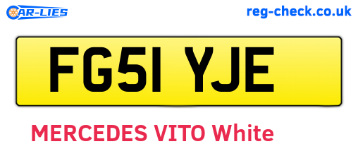FG51YJE are the vehicle registration plates.