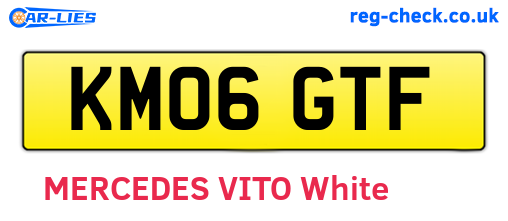 KM06GTF are the vehicle registration plates.