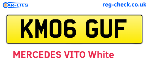 KM06GUF are the vehicle registration plates.