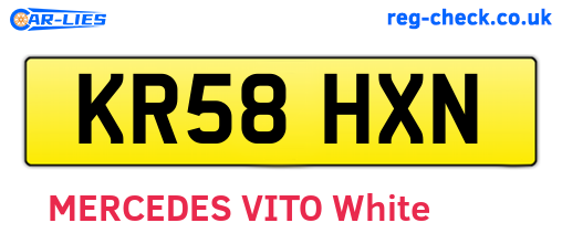 KR58HXN are the vehicle registration plates.