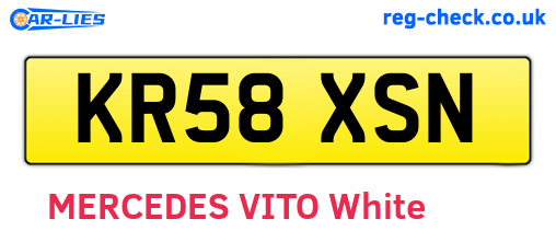 KR58XSN are the vehicle registration plates.