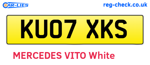 KU07XKS are the vehicle registration plates.