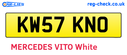 KW57KNO are the vehicle registration plates.