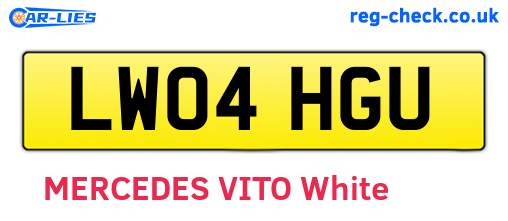 LW04HGU are the vehicle registration plates.